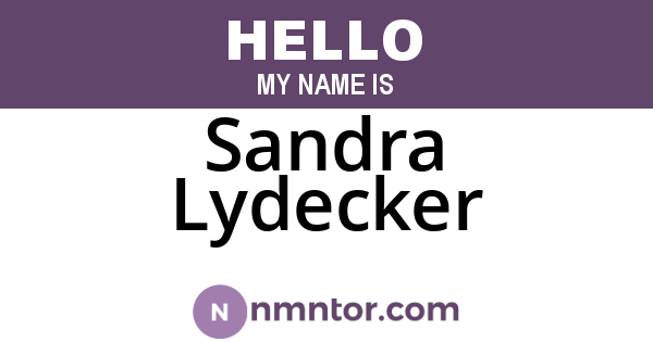 Sandra Lydecker
