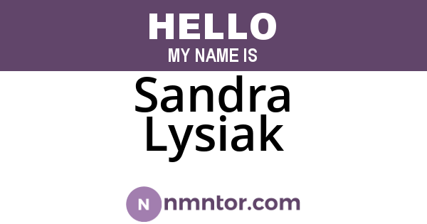 Sandra Lysiak