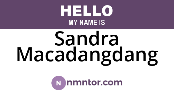 Sandra Macadangdang