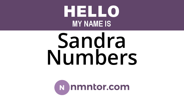 Sandra Numbers