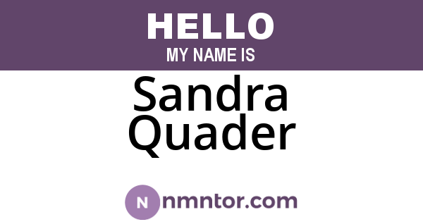 Sandra Quader