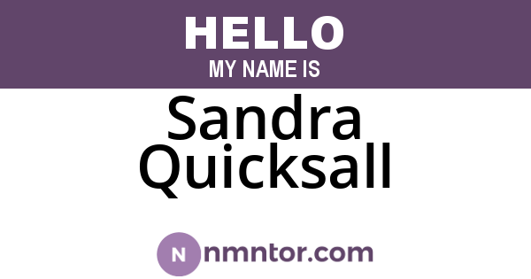 Sandra Quicksall