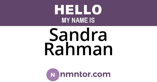 Sandra Rahman