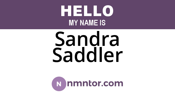 Sandra Saddler