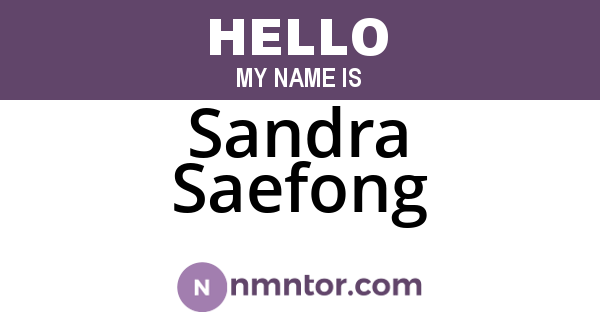 Sandra Saefong