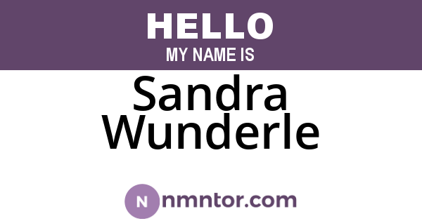 Sandra Wunderle