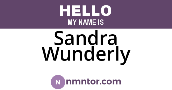 Sandra Wunderly