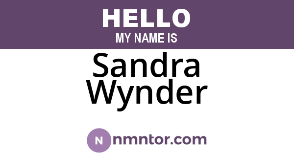 Sandra Wynder