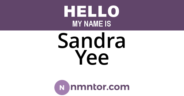 Sandra Yee