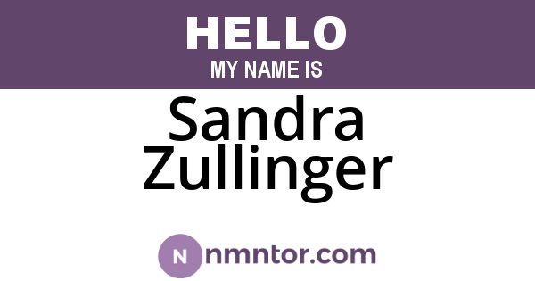 Sandra Zullinger