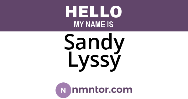 Sandy Lyssy