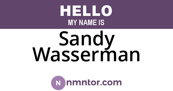 Sandy Wasserman