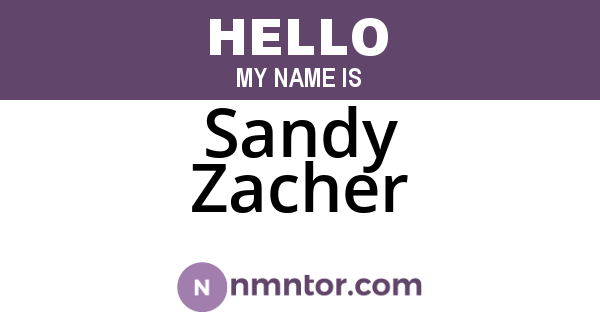 Sandy Zacher