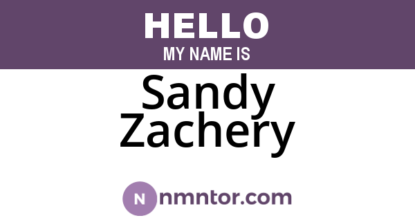 Sandy Zachery