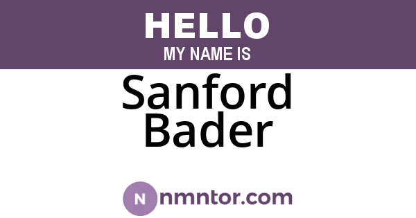 Sanford Bader