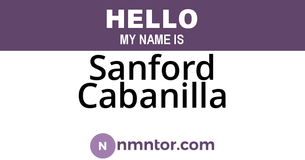 Sanford Cabanilla
