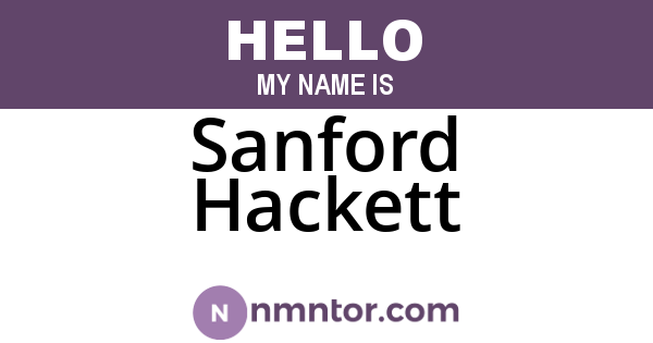 Sanford Hackett