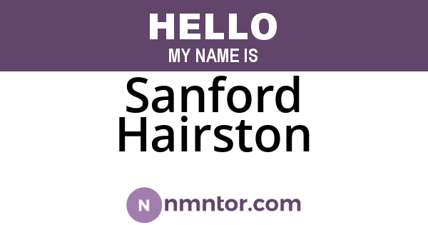 Sanford Hairston