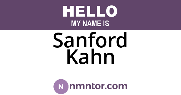 Sanford Kahn