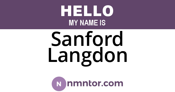 Sanford Langdon