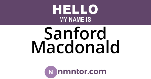 Sanford Macdonald
