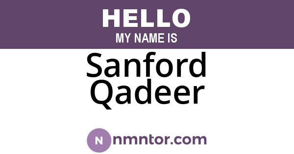 Sanford Qadeer