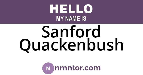 Sanford Quackenbush