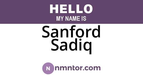 Sanford Sadiq