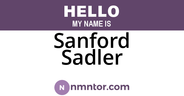 Sanford Sadler