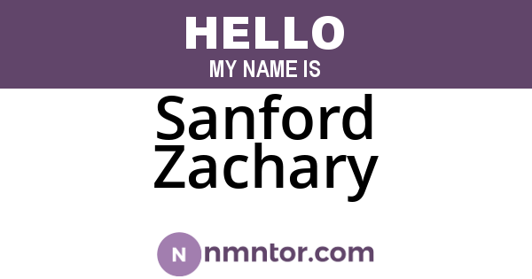 Sanford Zachary