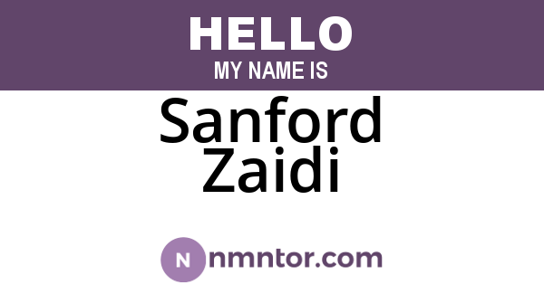 Sanford Zaidi
