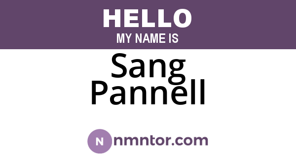 Sang Pannell