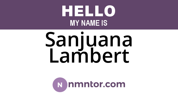 Sanjuana Lambert