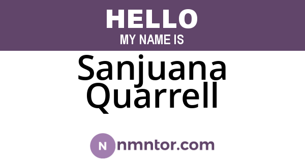 Sanjuana Quarrell