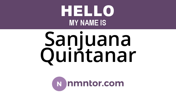 Sanjuana Quintanar