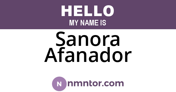 Sanora Afanador