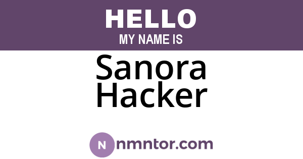 Sanora Hacker
