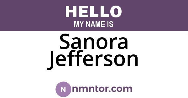 Sanora Jefferson