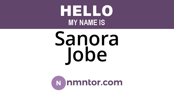 Sanora Jobe