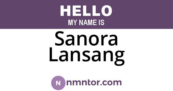 Sanora Lansang