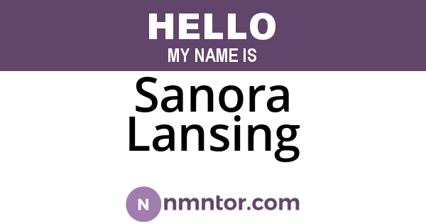 Sanora Lansing