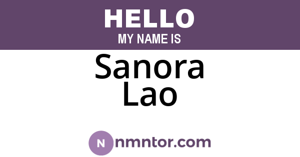 Sanora Lao