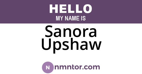 Sanora Upshaw