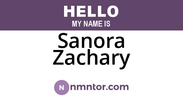 Sanora Zachary