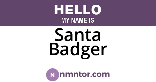 Santa Badger