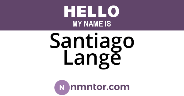 Santiago Lange