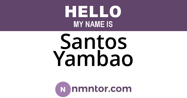 Santos Yambao