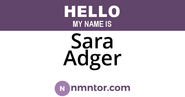 Sara Adger