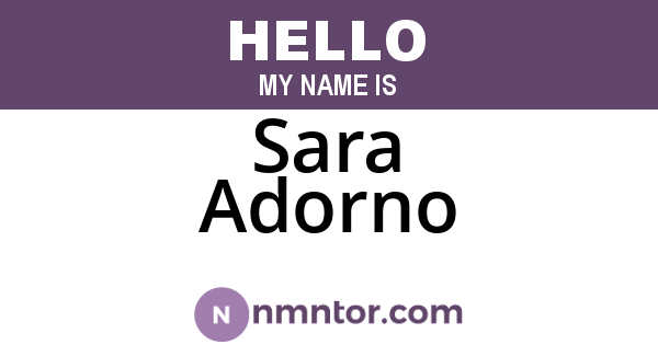 Sara Adorno