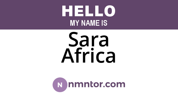 Sara Africa